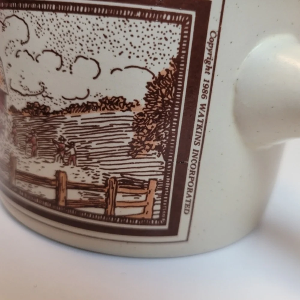 Vintage Watkins May 1906 Almanac Ceramic Soup Bowl